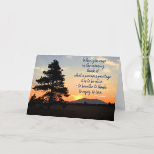 Inspirierendes Sonnenaufgangs-Foto-Zitat, innen le Karte
