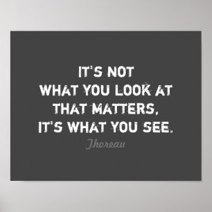 inspirierendes Thoreau literarisches Zitat auf gra Poster