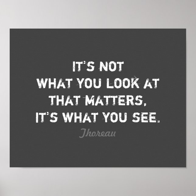 inspirierendes Thoreau literarisches Zitat auf gra Poster (Vorne)