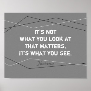 inspirierendes Thoreau Zitat modern grau Poster