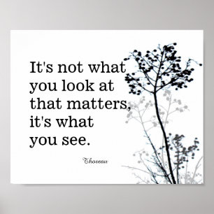 inspirierendes Thoreau Zitat schwarz-weißes Poster