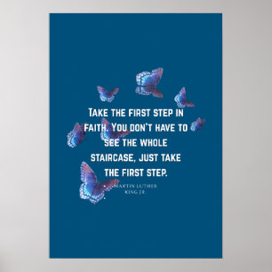 Inspirierendes Treppenhaus-Zitat Druck – Blau Poster
