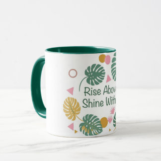 Inspirierendes tropisches Monstera-Palmenblatt Pos Tasse