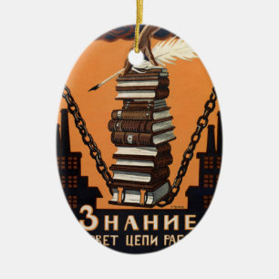 Inspirierendes Vintage-Literaturkampagne-Kunstpost Keramik Ornament