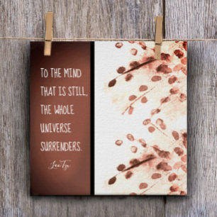 inspirierendes Zen Zitat Lao Tzu Naturkunst braun Poster