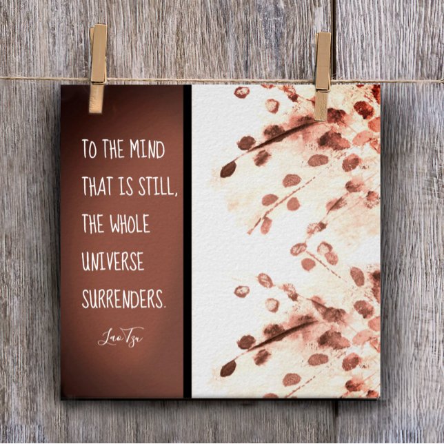 inspirierendes Zen Zitat Lao Tzu Naturkunst braun Poster (Von Creator hochgeladen)