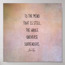 inspirierendes Zitat Lao Tzu bedrückte warme Farbe Poster