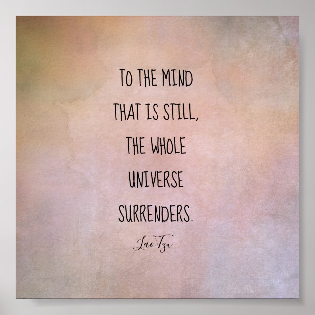 inspirierendes Zitat Lao Tzu bedrückte warme Farbe Poster (Vorne)