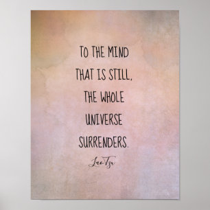 inspirierendes Zitat Lao Tzu bedrückte warme Farbe Poster
