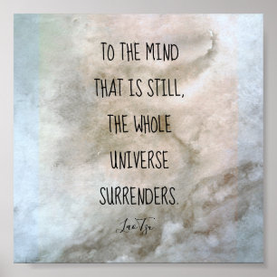 inspirierendes Zitat Lao Tzu Text Aquarell grau Poster