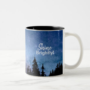 Inspirierendes Zitat Leuchte Hell Motivierend Zweifarbige Tasse