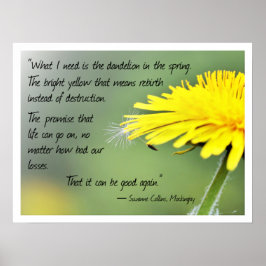 inspirierendes Zitat mit Dandelbildern Poster
