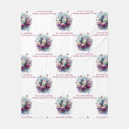 inspirierendes Zitat mit einem Blumenstrauß Fleecedecke