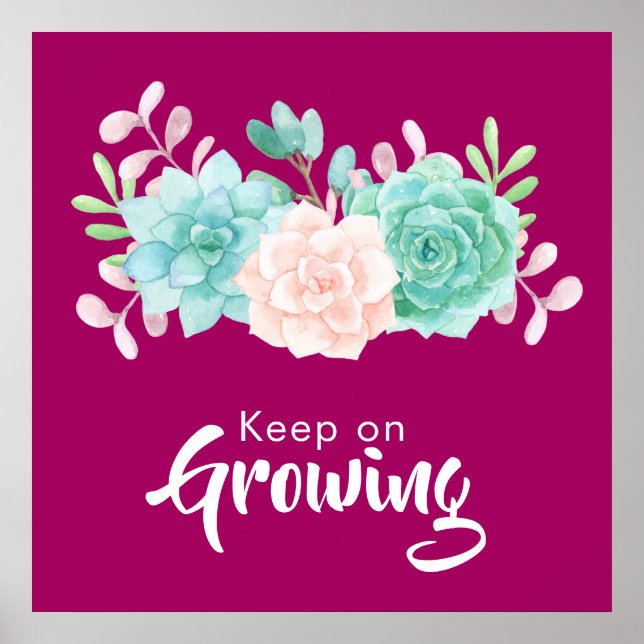 inspirierendes Zitat mit Pastell-Blume Poster (Vorne)