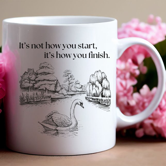 inspirierendes Zitat mit Schwan Kaffeetasse (Von Creator hochgeladen)