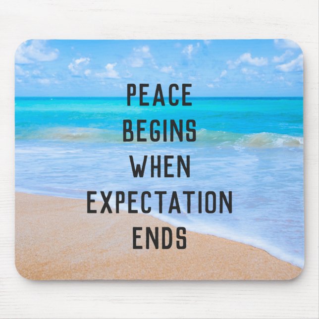 inspirierendes Zitat mit tropischer Strandlandscha Mousepad (Vorne)