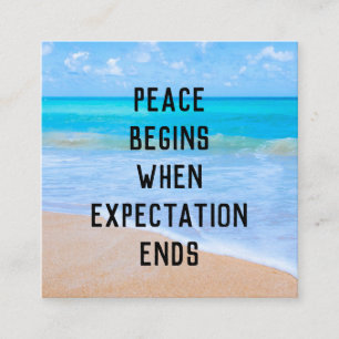 inspirierendes Zitat mit tropischer Strandlandscha Quadratische Visitenkarte