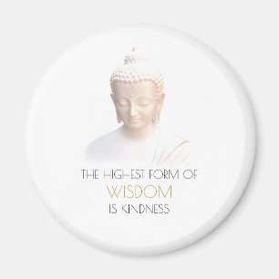 inspirierendes Zitat mit weißem Buddha Magnet