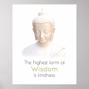 inspirierendes Zitat mit weißem Buddha Poster