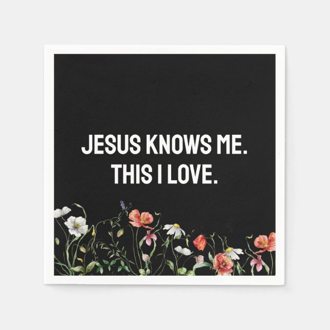 inspirierendes Zitat mit Wildblumen Serviette (Vorderseite)