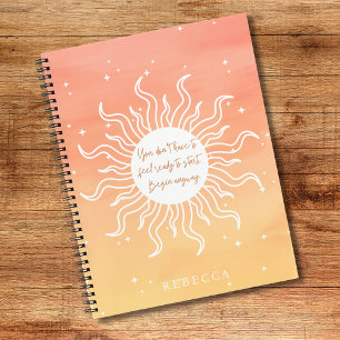 Inspirierendes Zitat Mystischer Sonnenschriftzug Notizbuch