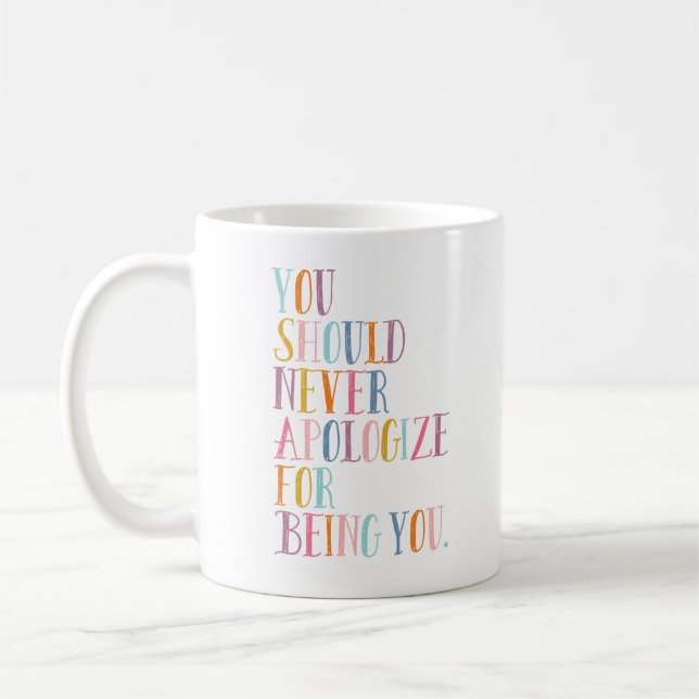 inspirierendes Zitat | Niedliche Farbtypografie Kaffeetasse (Links)