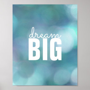 inspirierendes Zitat Poster Traum groß auf blau
