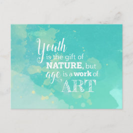inspirierendes Zitat über das Altern, die Quote Postkarte