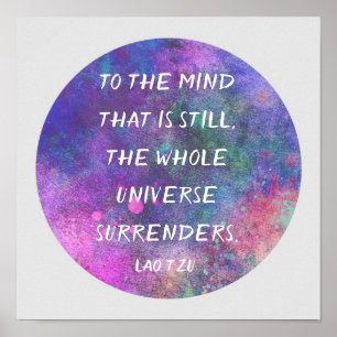 inspirierendes Zitat von Lao Tzu lila Wasserfarbe Poster