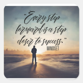 Inspiriert bleibe - Motivierend und aufwerbende De Quadratischer Aufkleber