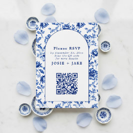 Inspiriert Blue Floral UAWG qr-Code Begleitkarte