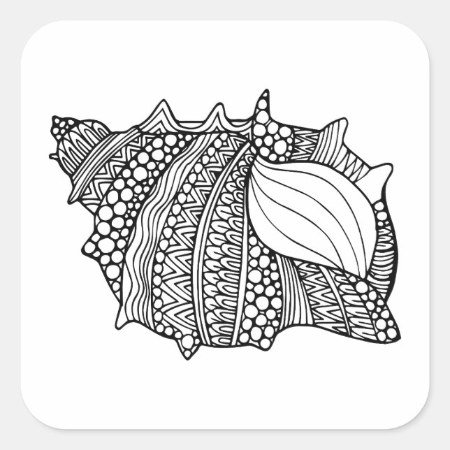 Inspiriert Doodle Quadratischer Aufkleber (Vorderseite)