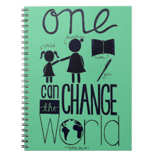 "Inspiriert durch Malala" Notizbuch Notizblock
