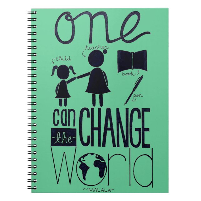 "Inspiriert durch Malala" Notizbuch Notizblock (Vorderseite)