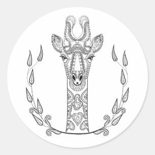 Inspiriert Giraffe Runder Aufkleber