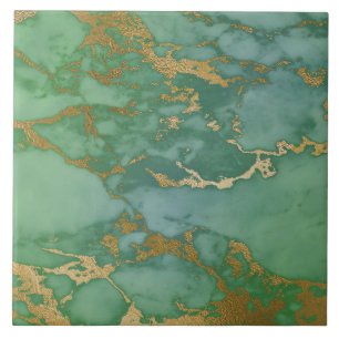 Inspiriert grüne Goldfolie aus Marmor Fliese