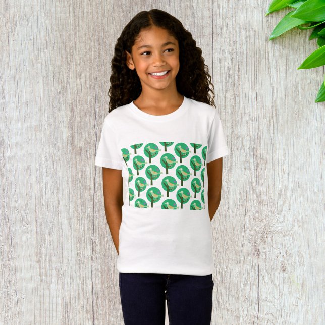 Inspiriert Grüne Vögel und Baummuster T-Shirt (Von Creator hochgeladen)