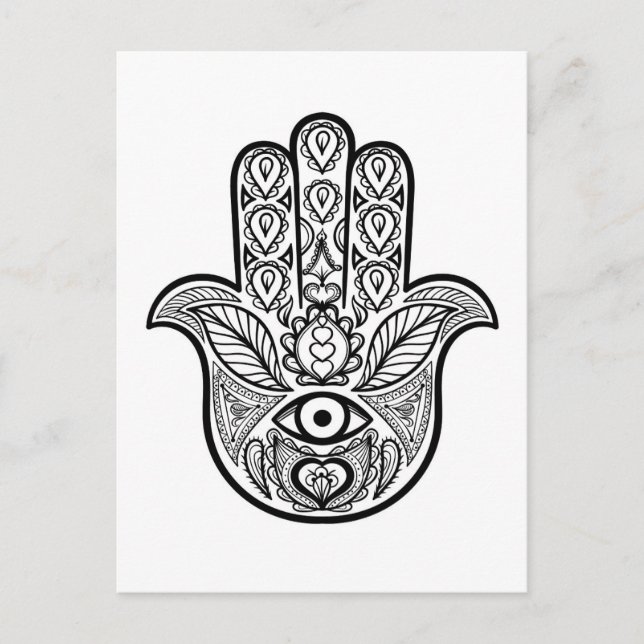 Inspiriert Hamsa Hand Postkarte (Vorderseite)