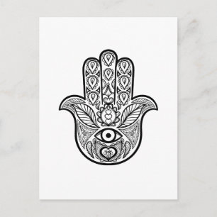 Inspiriert Hamsa Hand Postkarte