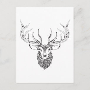 Inspiriert Hirschkopf Postkarte