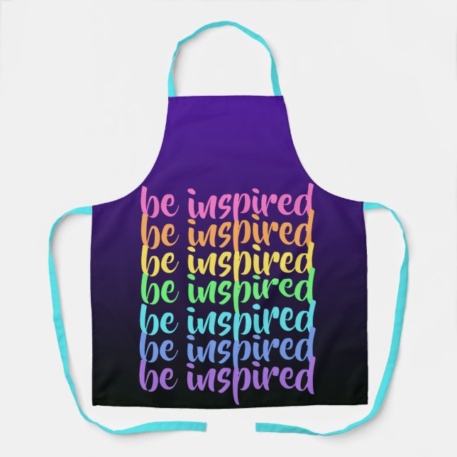 "Inspiriert" Lila RegenbogenSchürze Schürze (Vorderseite)