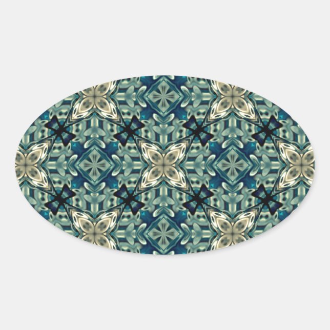 Inspiriert marokkanisches Design Ovaler Aufkleber (Vorderseite)