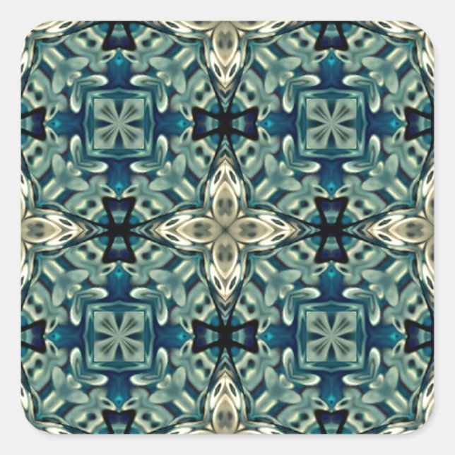 Inspiriert marokkanisches Design Quadratischer Aufkleber (Vorderseite)