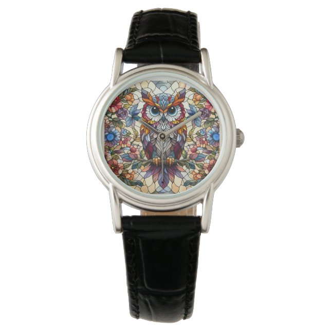 Inspiriert Owl gestanztes Glas Armbanduhr (Vorderseite)