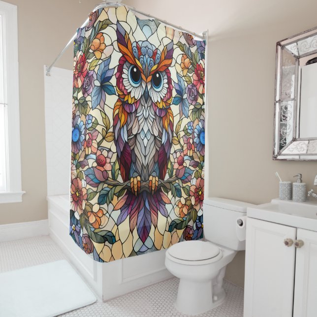 Inspiriert Owl gestanztes Glas Duschvorhang (Beispiel)