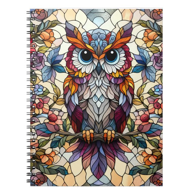 Inspiriert Owl gestanztes Glas Notizblock (Vorderseite)