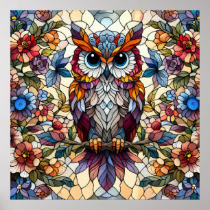 Inspiriert Owl gestanztes Glas Poster