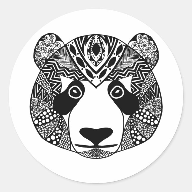 Inspiriert Panda Runder Aufkleber (Vorderseite)