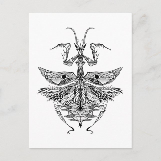 Inspiriert Praying Mantis Postkarte (Vorderseite)
