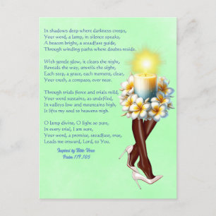 Inspiriert Psalm 119:105 Gedicht Candle Lady Postkarte